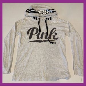 Victoria Secret Pink Sequin Appliqué Cotton Hoodie
